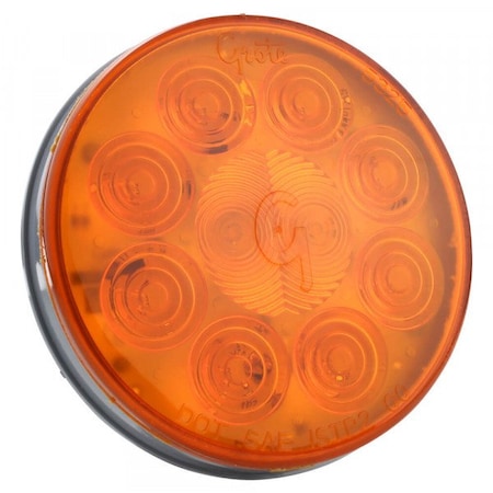 Grote Lamp, Led Turn Signal, Supernova 4 In. 10-Diode Pattern, Aux, Yellow, Grommet Mount, Hard Shell 53553